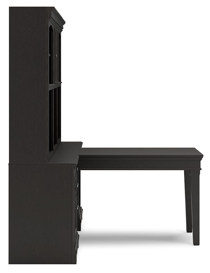 Beckincreek - Black - Home Office Bookcase Desk With 2 Bookcases