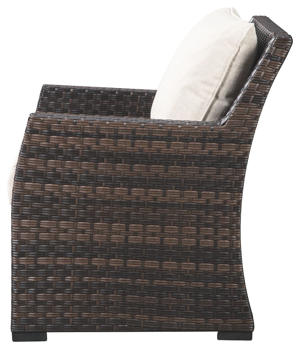 Easy - Dark Brown / Beige - Lounge Chair W/Cushion