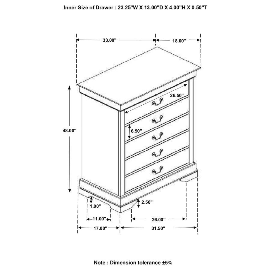Louis Philippe - Five-drawer Chest