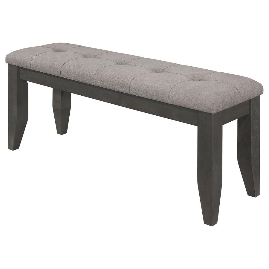 Dalila - Padded Cushion Bench - Gray And Dark Gray