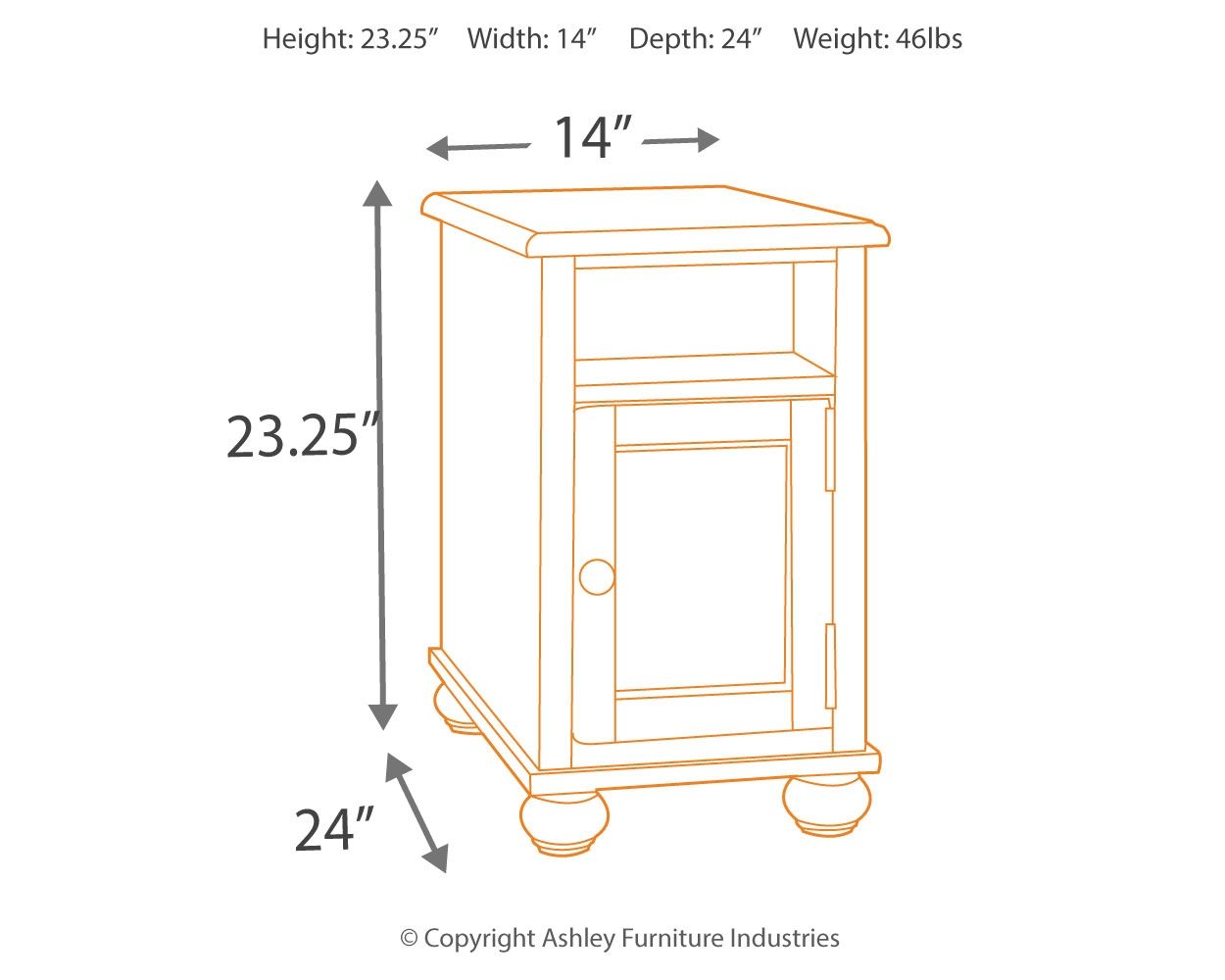 Barilanni - Dark Brown - Chair Side End Table