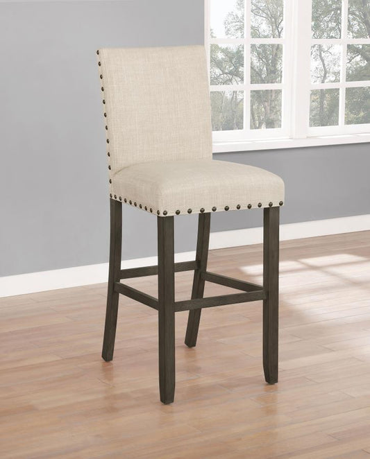 Ralland - Upholstered Bar Stools With Nailhead Trim (Set of 2) - Beige