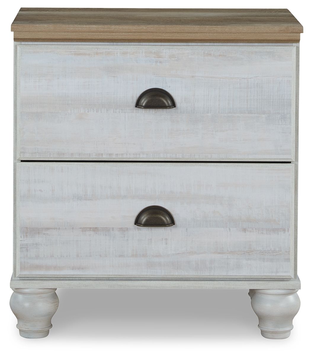 Haven Bay - Brown / Beige - Two Drawer Night Stand