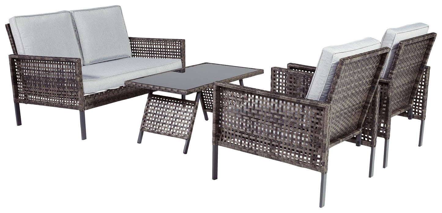 Lainey - Two-tone Gray - Love/Chairs/Table Set (Set of 4)