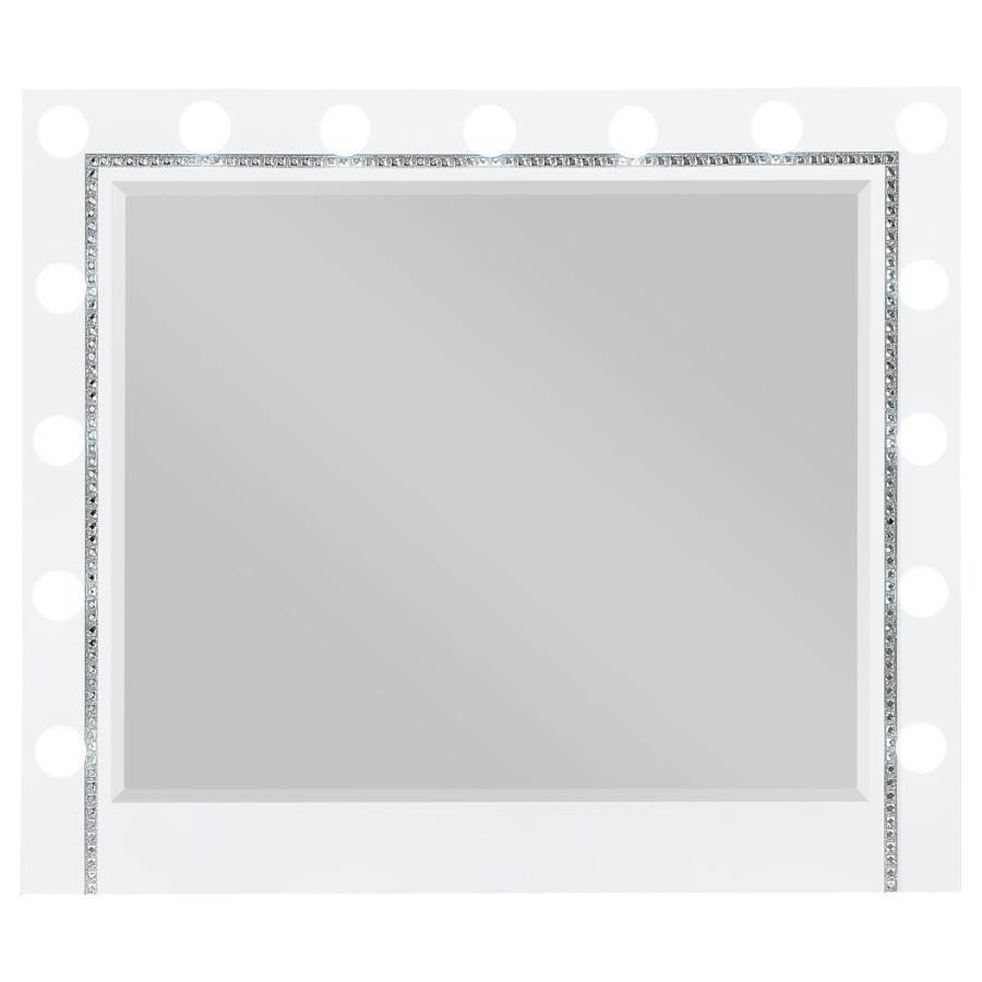 Eleanor - White Rectangular Dresser Mirror With Light