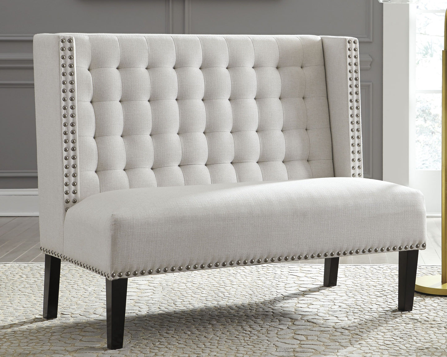 Beauland - Ivory - Accent Bench - Button Tufting