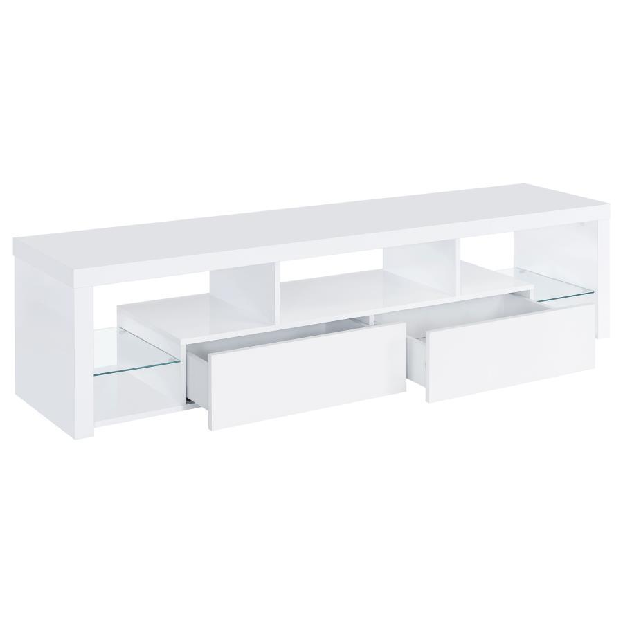 Jude - 3-Piece Entertainment Center With 71" TV Stand - White High Gloss
