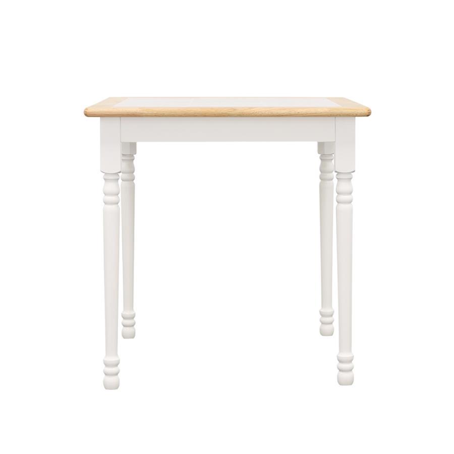Carlene - Square Top Dining Table - Natural Brown And White