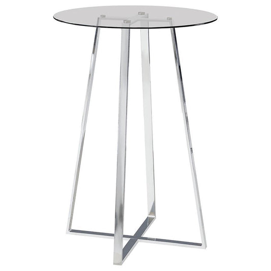 Zanella - Glass Top Bar Table - Chrome