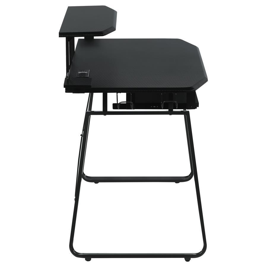 Alfie - Gaming Desk With USB Ports - Gunmetal