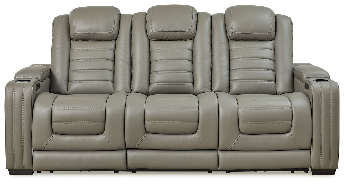 Backtrack - Gray - Pwr Rec Sofa With Adj Headrest