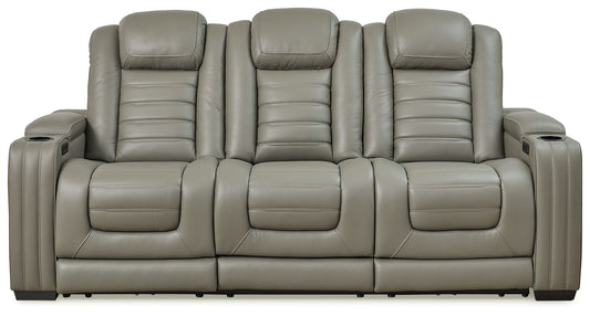 Backtrack - Gray - Pwr Rec Sofa With Adj Headrest