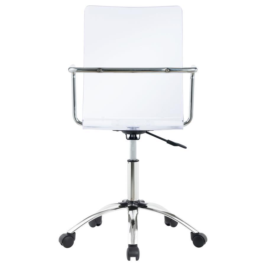 Amaturo - Office Chair With Casters - Clear and Chrome