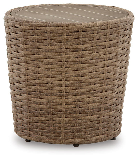 Sandy Bloom - Beige - Round End Table