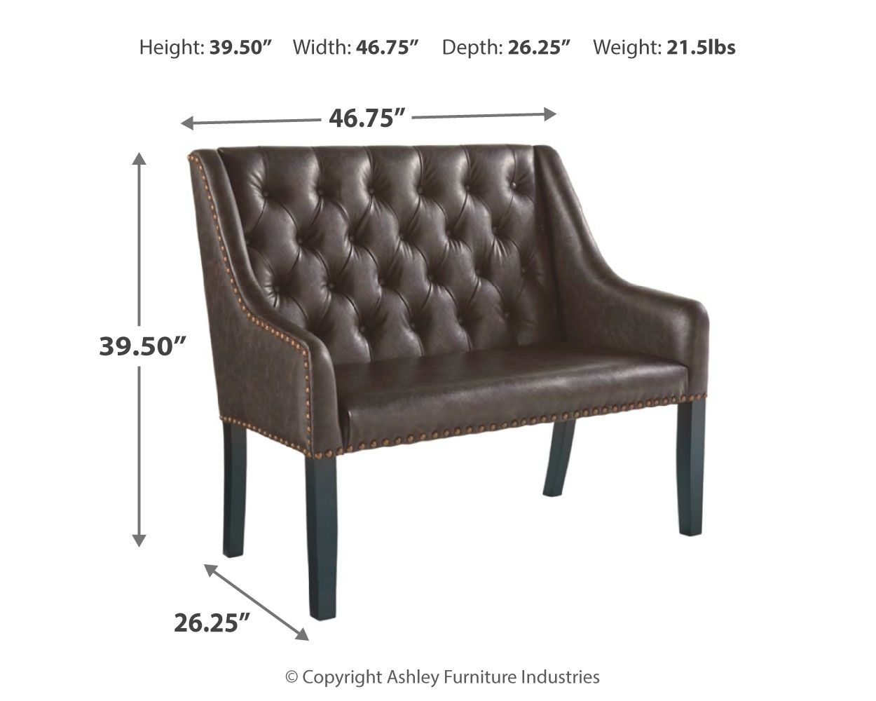 Carondelet - Brown - Accent Bench