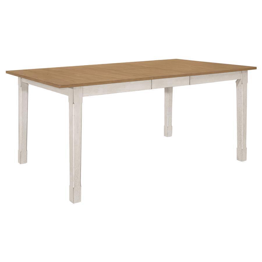 Kirby - Rectangular Dining Table With Butterfly Leaf - Natural and Rustic Off White