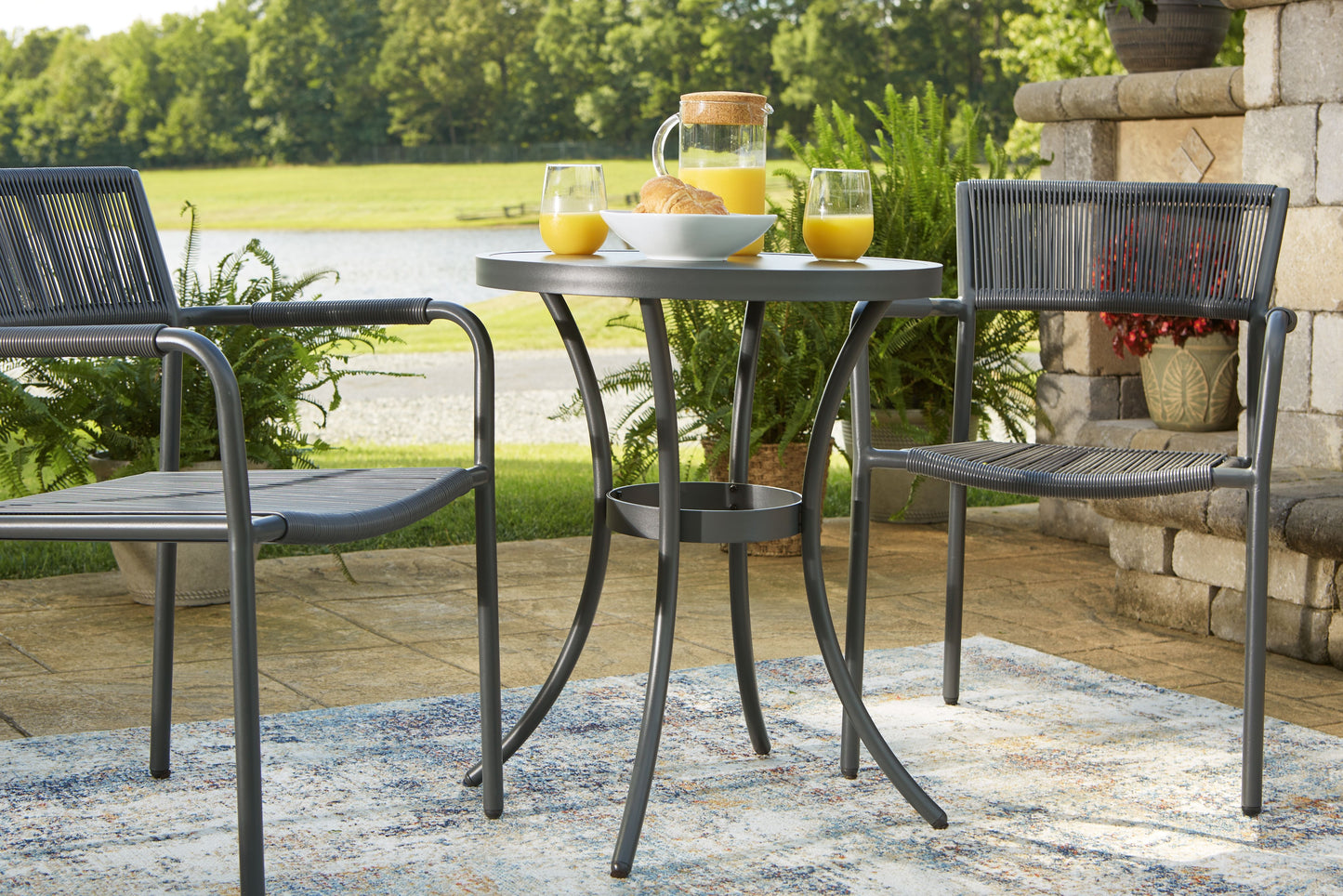 Crystal - Gray - Chairs W/Table Set (Set of 3)