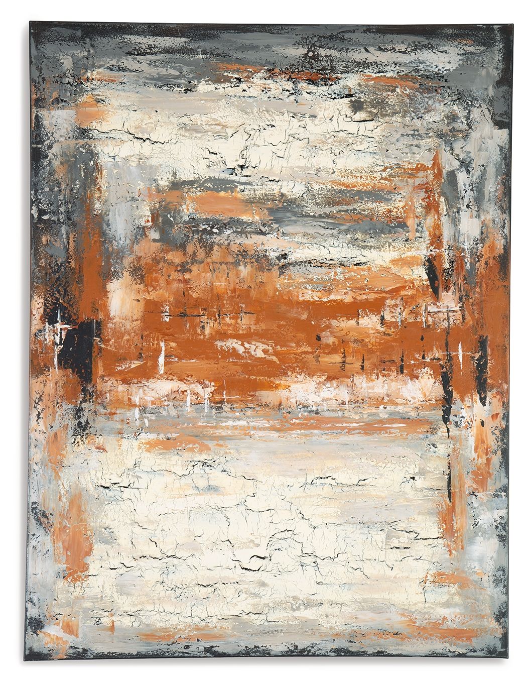 Carmely - Gray / White/orange - Wall Art