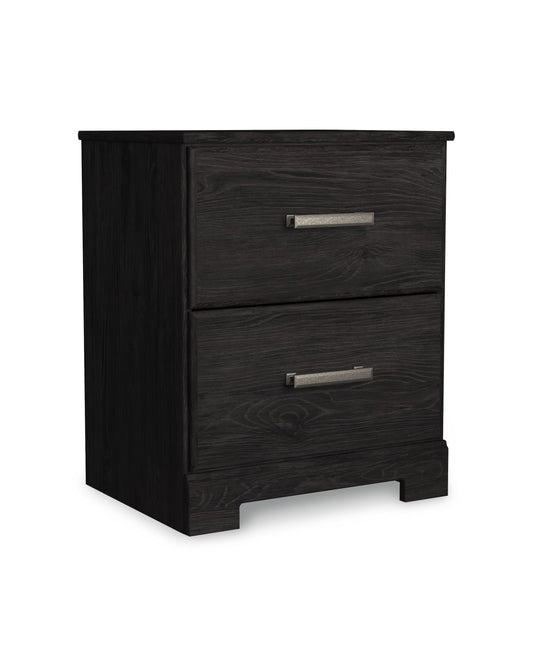 Belachime - Black - Two Drawer Night Stand