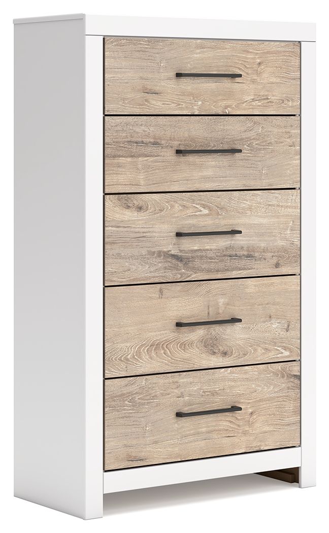 Charbitt - Two-tone - 5 Pc. - Dresser, Mirror, Chest, King Panel Bed