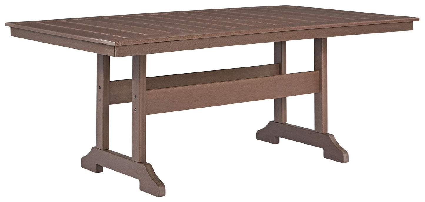 Emmeline - Brown - Rect Dining Table W/Umb Opt