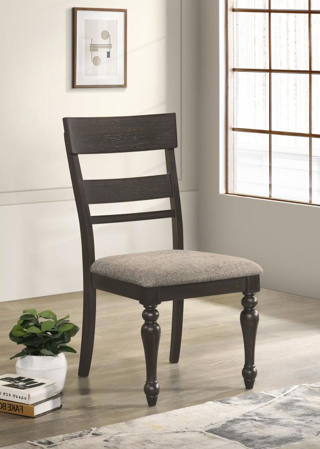 Side Chair (Set of 2) - Charcoal Sandthrough And Stone Brown