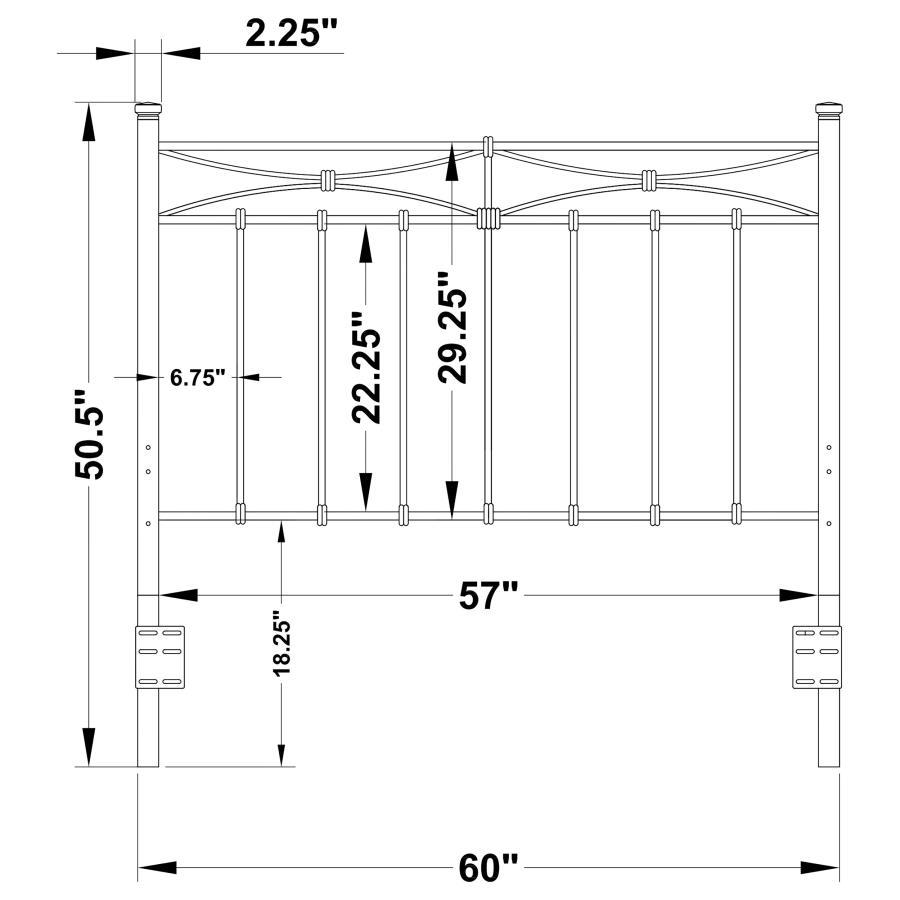 Lane - Queen / Full Metal Headboard - Rustic Bronze