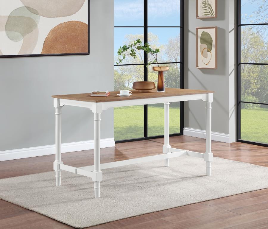 5-Piece Counter Height Dining Set - Brown And White