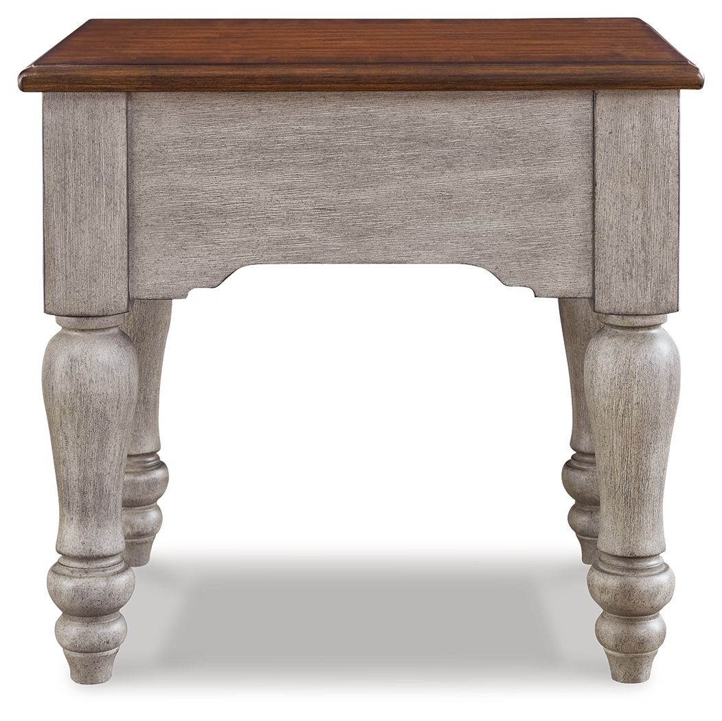 Lodenbay - Antique Gray / Brown - Rectangular End Table