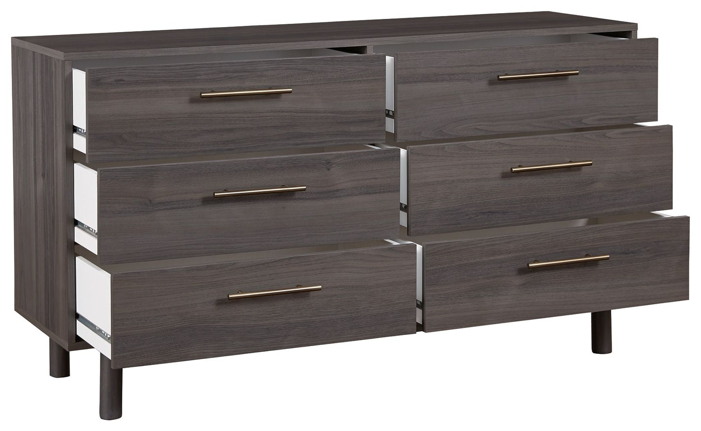 Brymont - Dark Gray - Six Drawer Dresser - Sleek