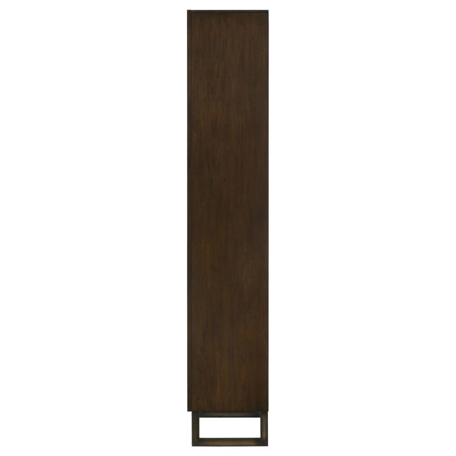 Marshall - 4-Shelf Bookcase - Dark Walnut and Gunmetal