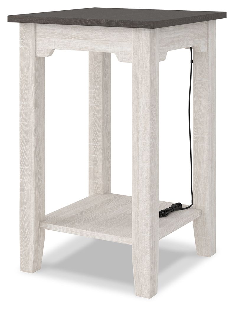 Dorrinson - White / Black / Gray - Chair Side End Table