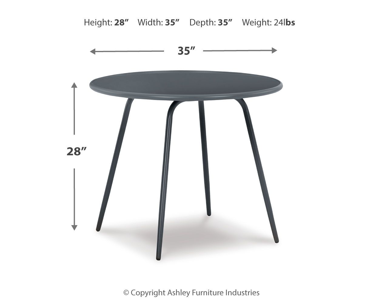 Palm Bliss - Gray - Round Dining Table