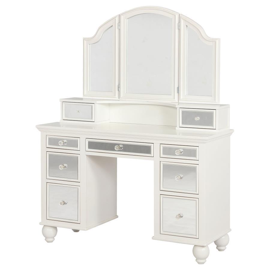 Reinhart - Reinhart 2-Piece Vanity Set - White and Beige