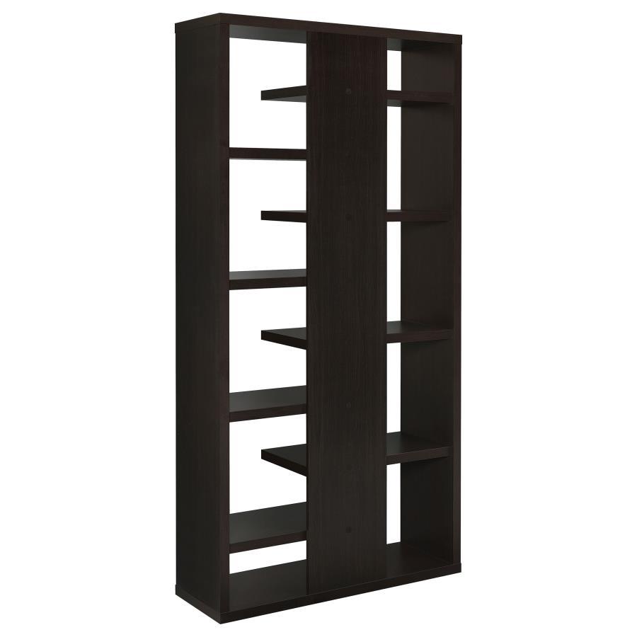 Altmark - Bookcase With Staggered Floating Shelves - Cappuccino