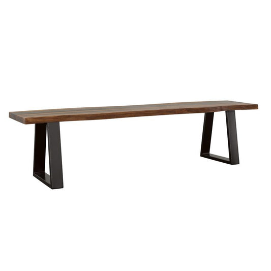 Ditman - Live Edge Dining Bench - Gray Sheesham And Black