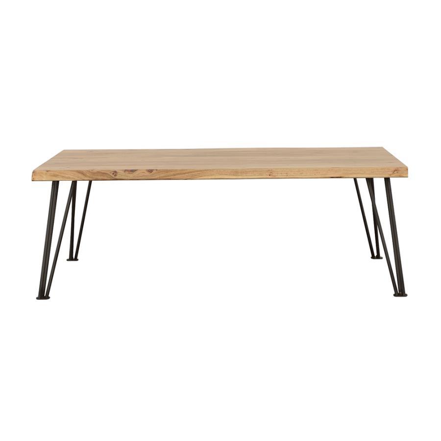 Zander - Coffee Table With Hairpin Leg - Natural and Matte Black