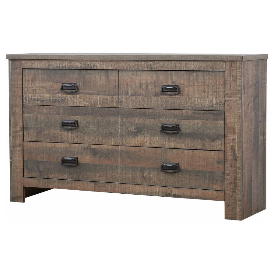 Frederick - 6-Drawer Dresser - Weathered Oak