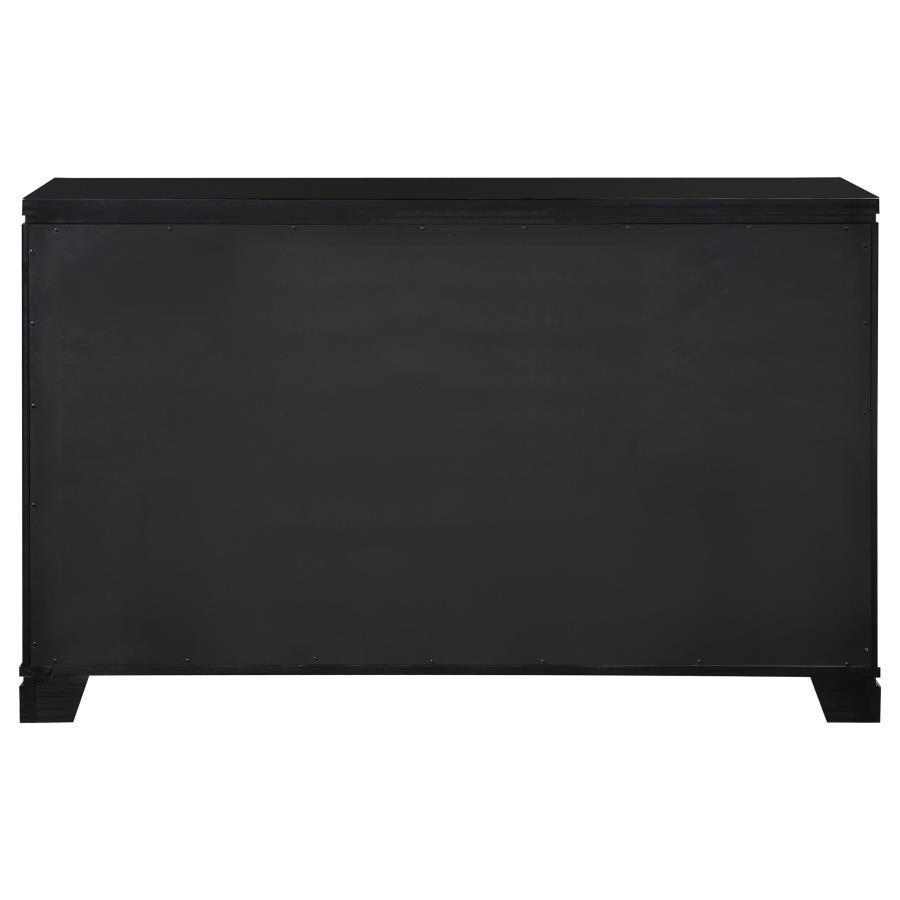 Cappola - Rectangular 6-Drawer Dresser - Silver and Black