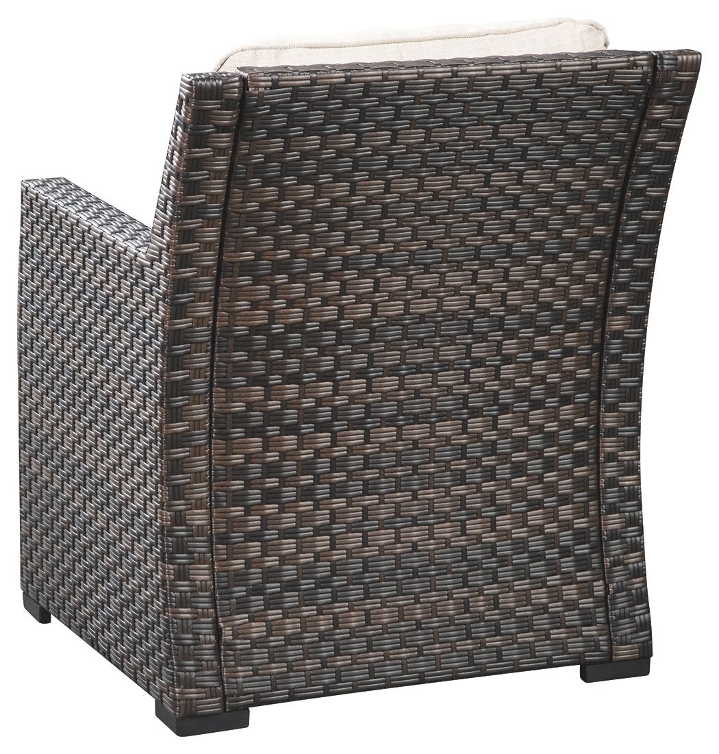 Easy - Dark Brown / Beige - Lounge Chair W/Cushion