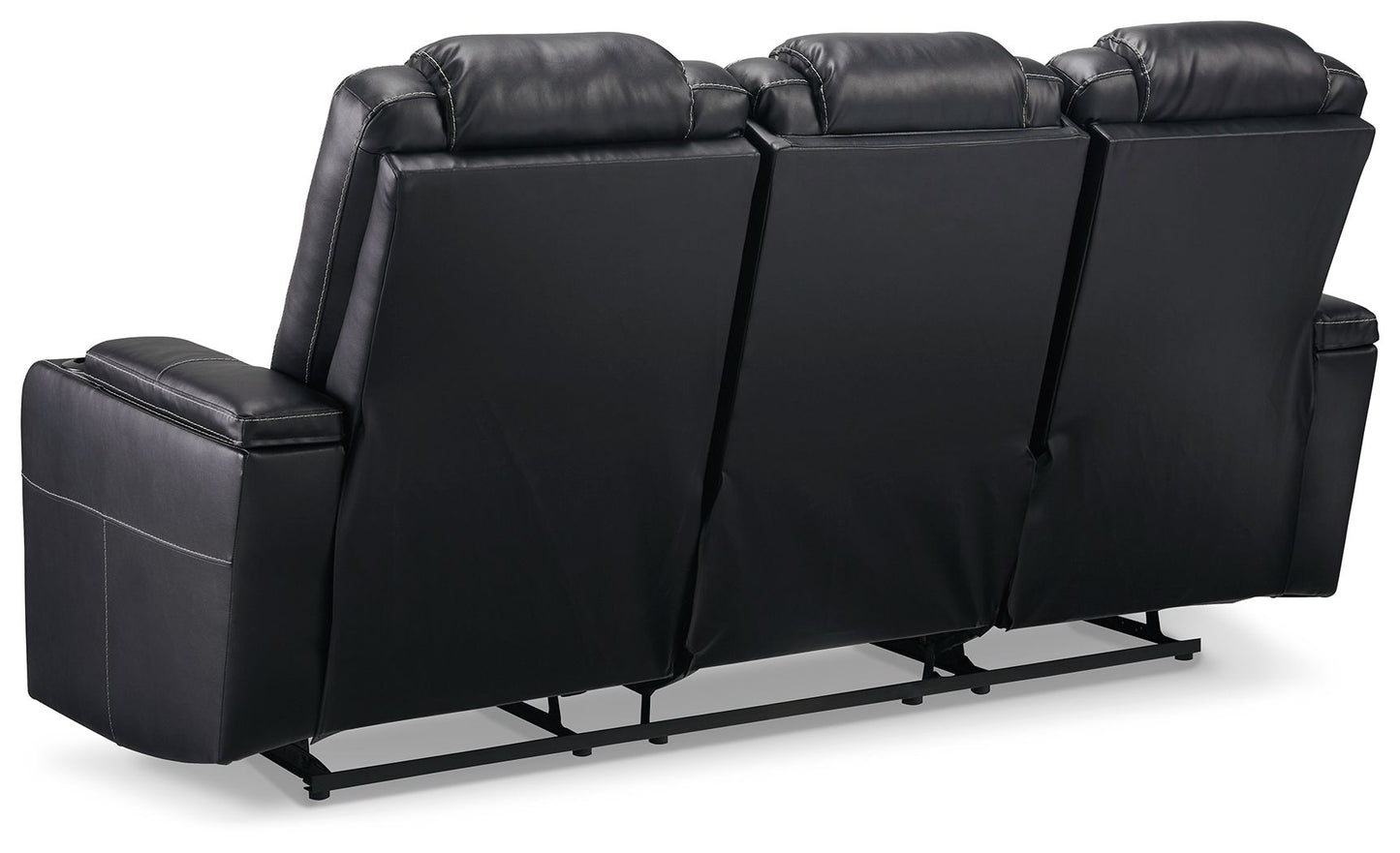 Center Point - Black - Rec Sofa W/Drop Down Table