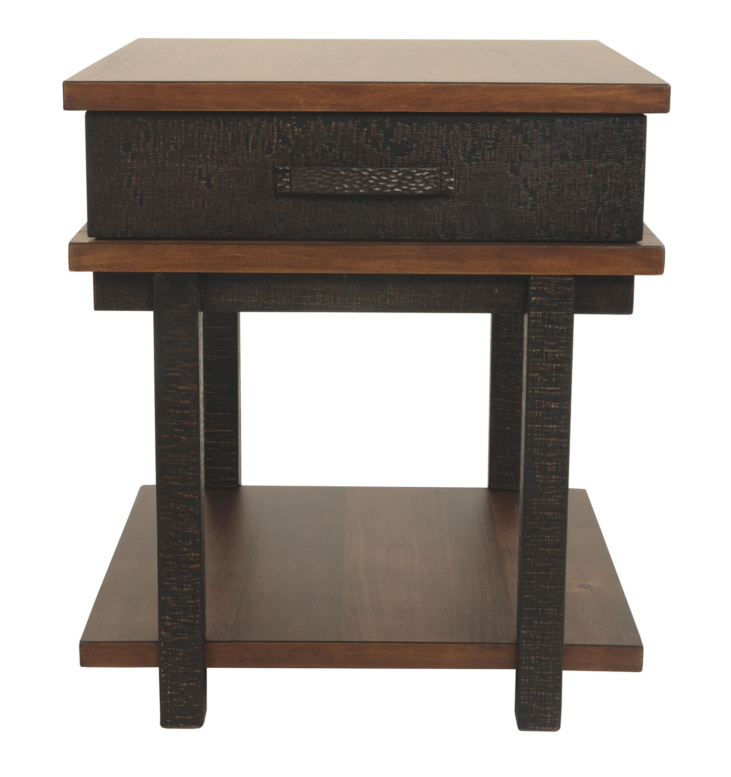 Stanah - Brown / Beige - Rectangular End Table