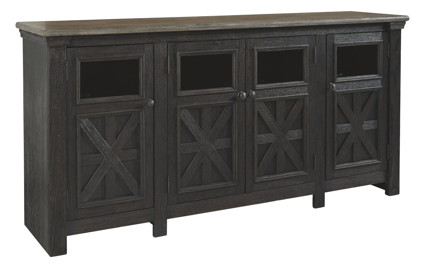 Tyler - Black / Gray - Extra Large TV Stand