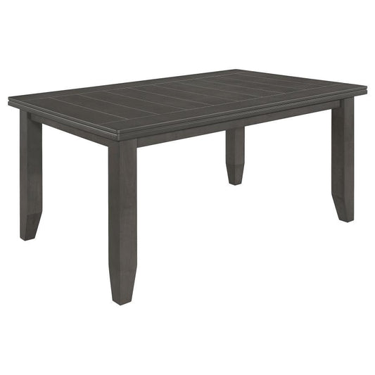 Dalila - Rectangular Plank Top Dining Table - Dark Gray