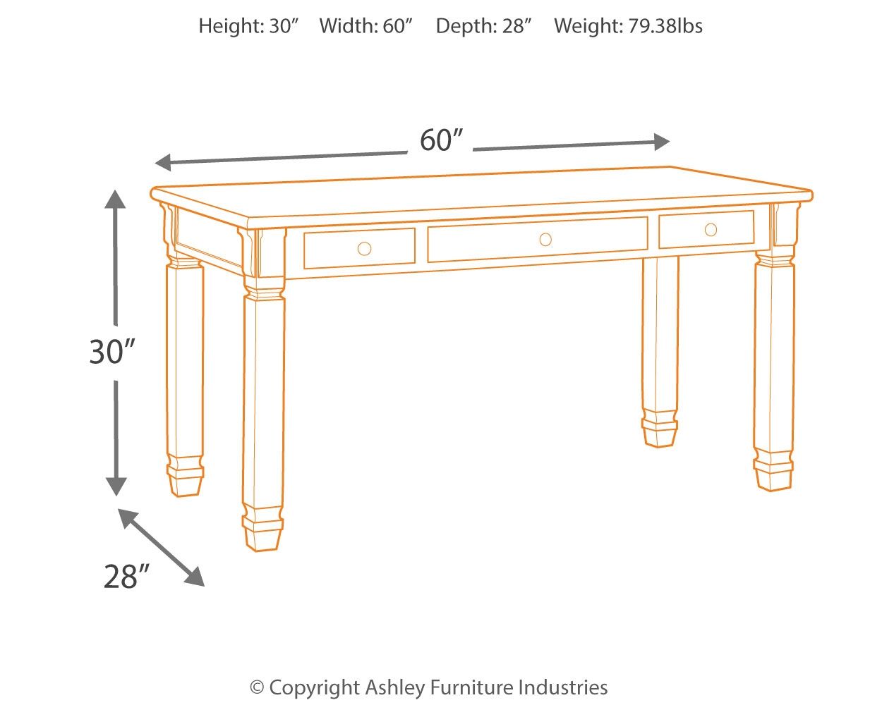 Bolanburg - White / Brown / Beige - Home Office Desk