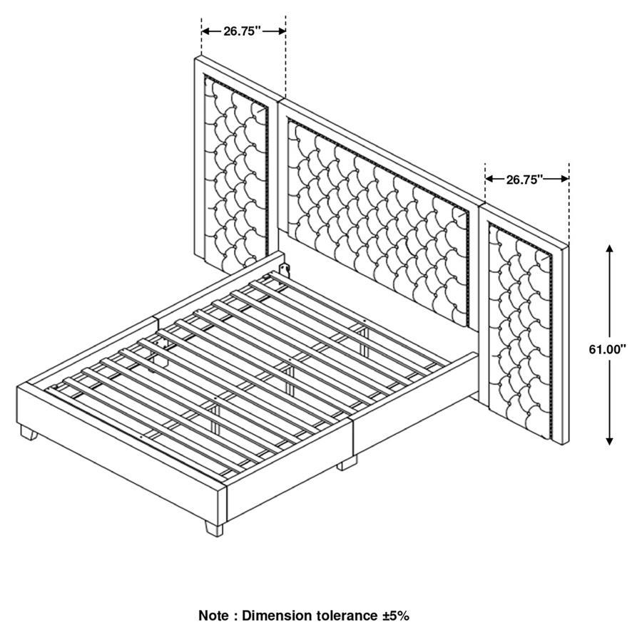 Hailey - Tufted Upholstered Wall Bed Panel - Black