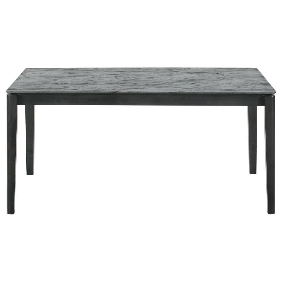 Stevie - Rectangular Faux Marble Top Dining Table - Gray And Black