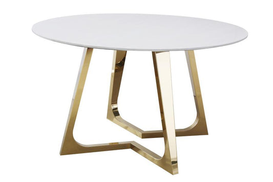 Dining Table - White And Gold