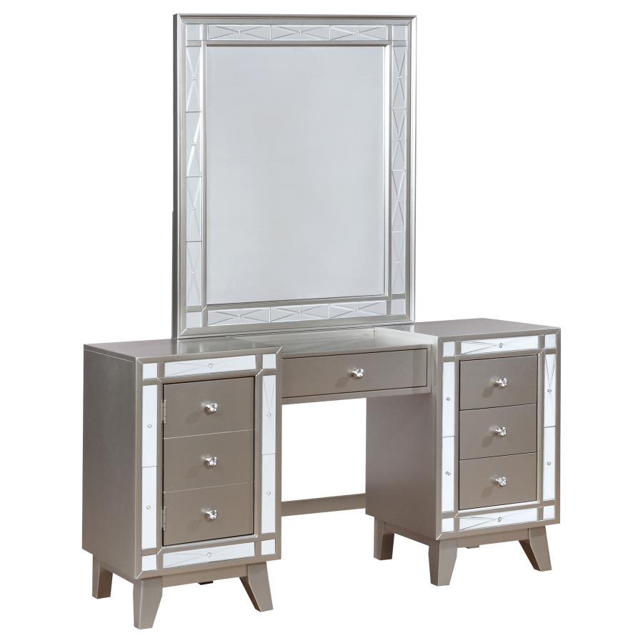 Leighton - 3-Piece Vanity Set - Metallic Platinum