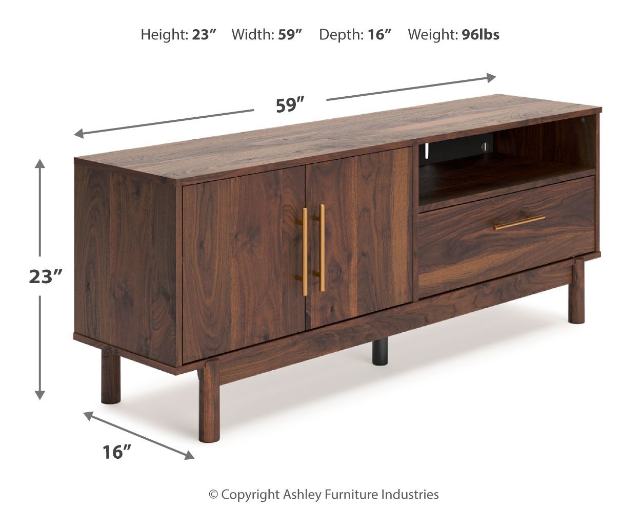 Calverson - Mocha - Medium TV Stand - Medium